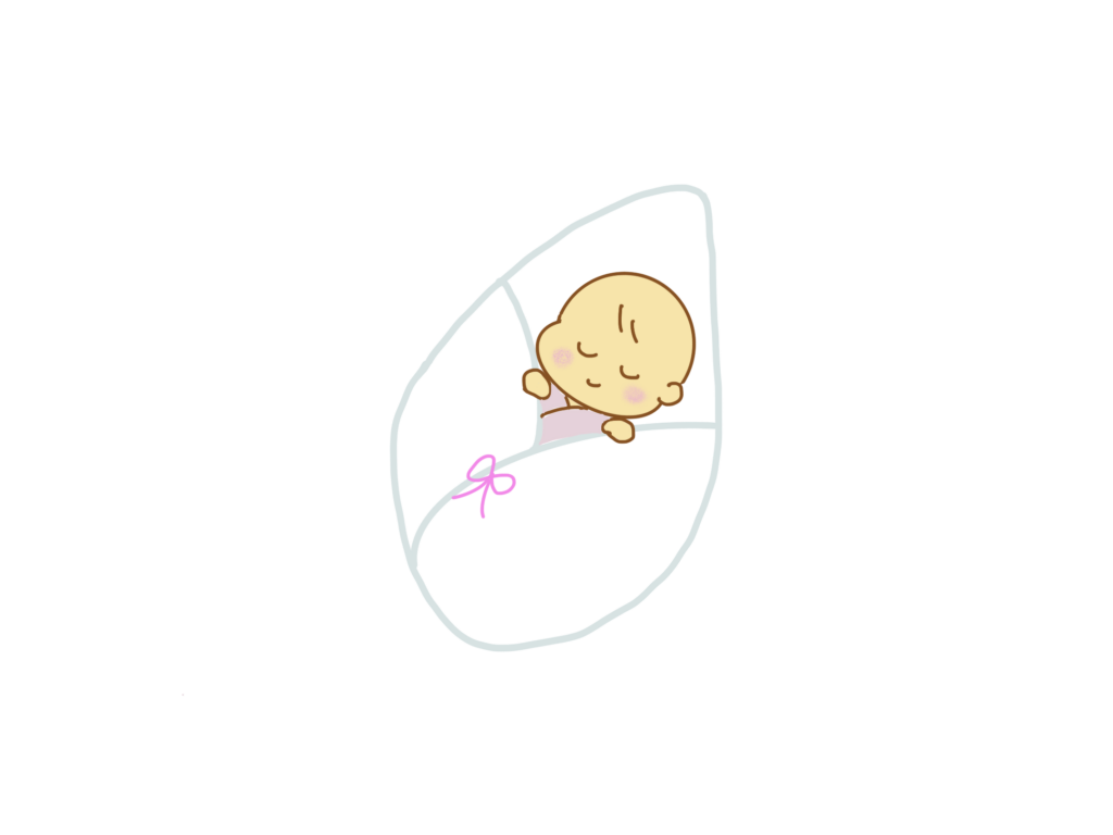 眠る姫ちゃんのイラスト